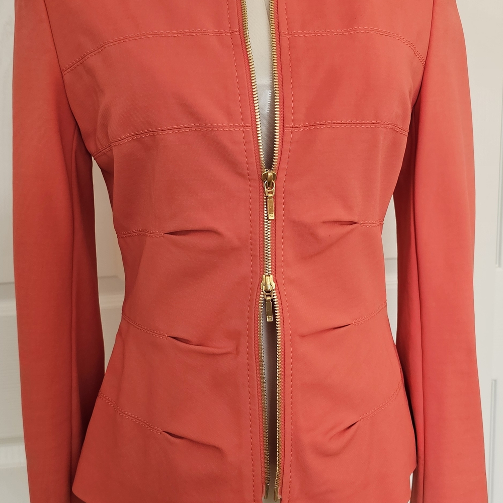 Escada Coral Blazer with Gold Zipper Size 36 (Eur)